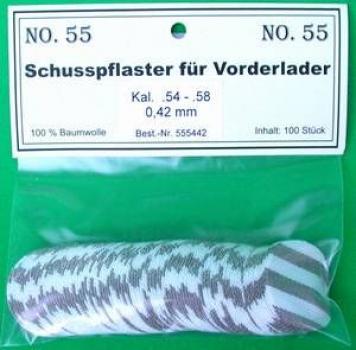 No. 55 Schusspflaster Kal. .31 - .33   Stärke 0,42 mm  D:19mm