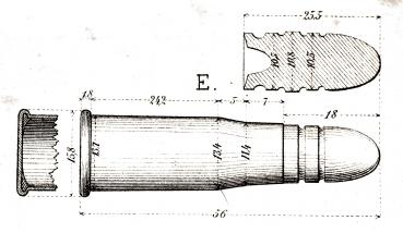 .413 - 300 Grain,  10,4mm Hohlboden Geschoss mit Gürtel für Vetterli Mod. 1869