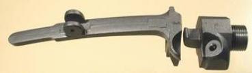 Schwanzschraube für 1 1/8" Lauf, 3/4"x16 Gewinde, mit Basis für Diopter, für Henry Rifle