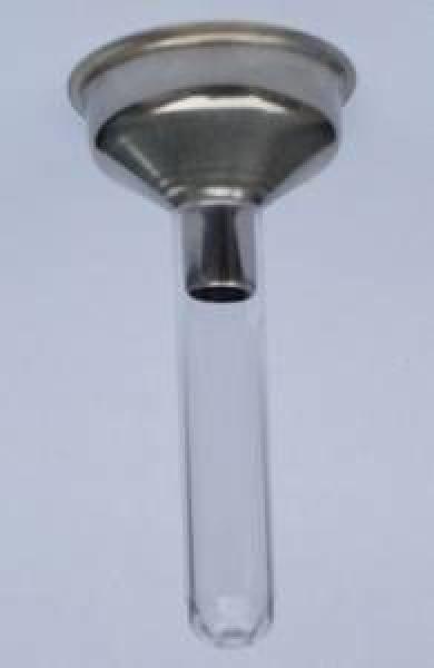 Pulvertrichter  aus Edelstahl, flach,