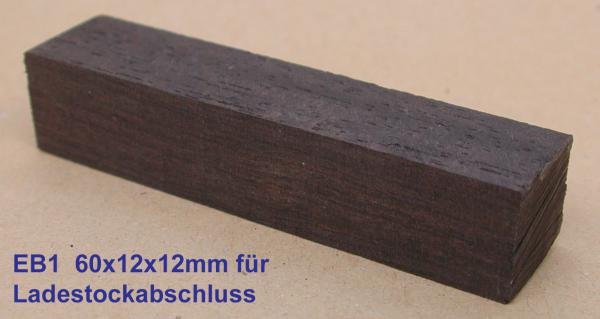 Ebenholz für einen Ladestockabschluss 60mmx12mmx11mm