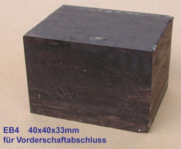 Ebenholz für einen Vollschaftabschluß 40mm x40mm x 33mm