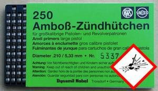 5337 RWS Large Pistol Magnum Zündhütchen f. große Revolver- u. Pistolenpatronen, 1000 Stück  (nur für Selbstabholer !)