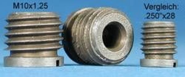 Edelstahl Zündlocheinsatz M10x1,25mm, zylindrischer Rand