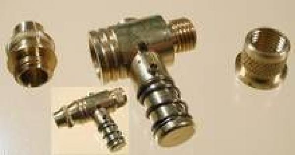 Ventil für Pulverflasche MIT Füllstutzen und MIT Gewindeeinsatz